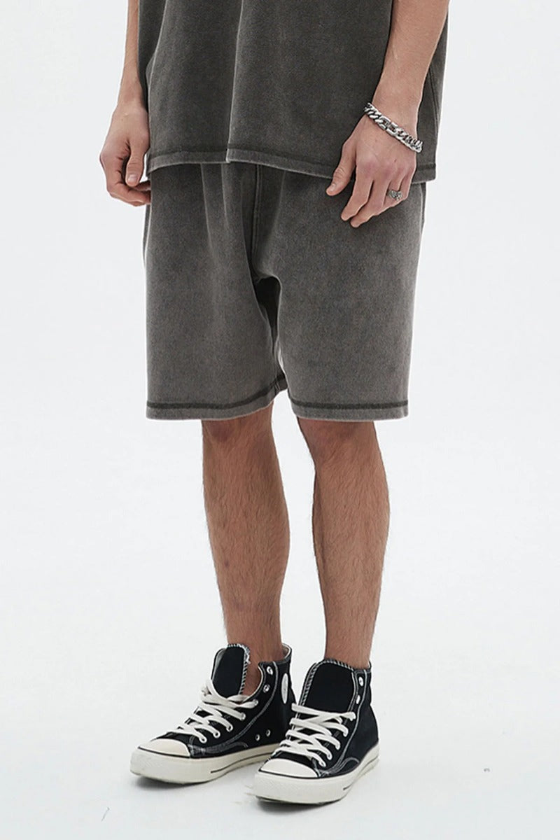 400G Cotton Vintage Men Shorts