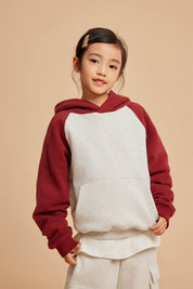 365G Color Block Cotton Kids Hoodie