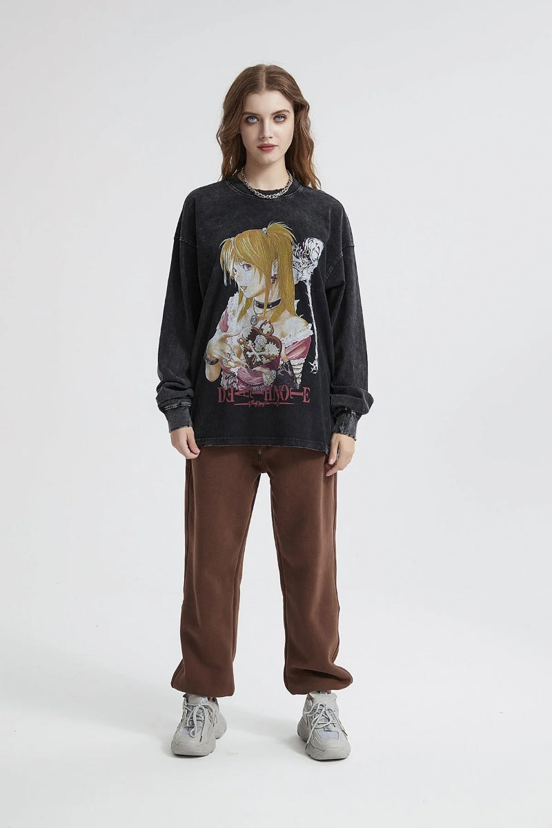 Death Note Print Women Long Sleeve T-Shirt