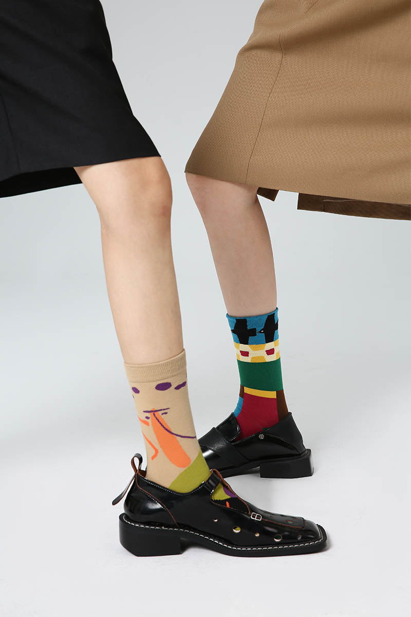 Abstract Pattern Simple Women Socks