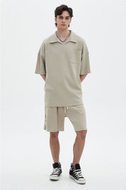 Breathable Waffle T-shirt And Shorts Set