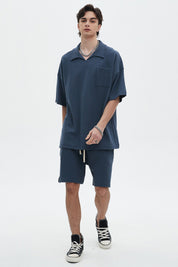 Breathable Waffle T-shirt And Shorts Set