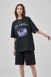 Cotton Print Loose Women T-Shirt