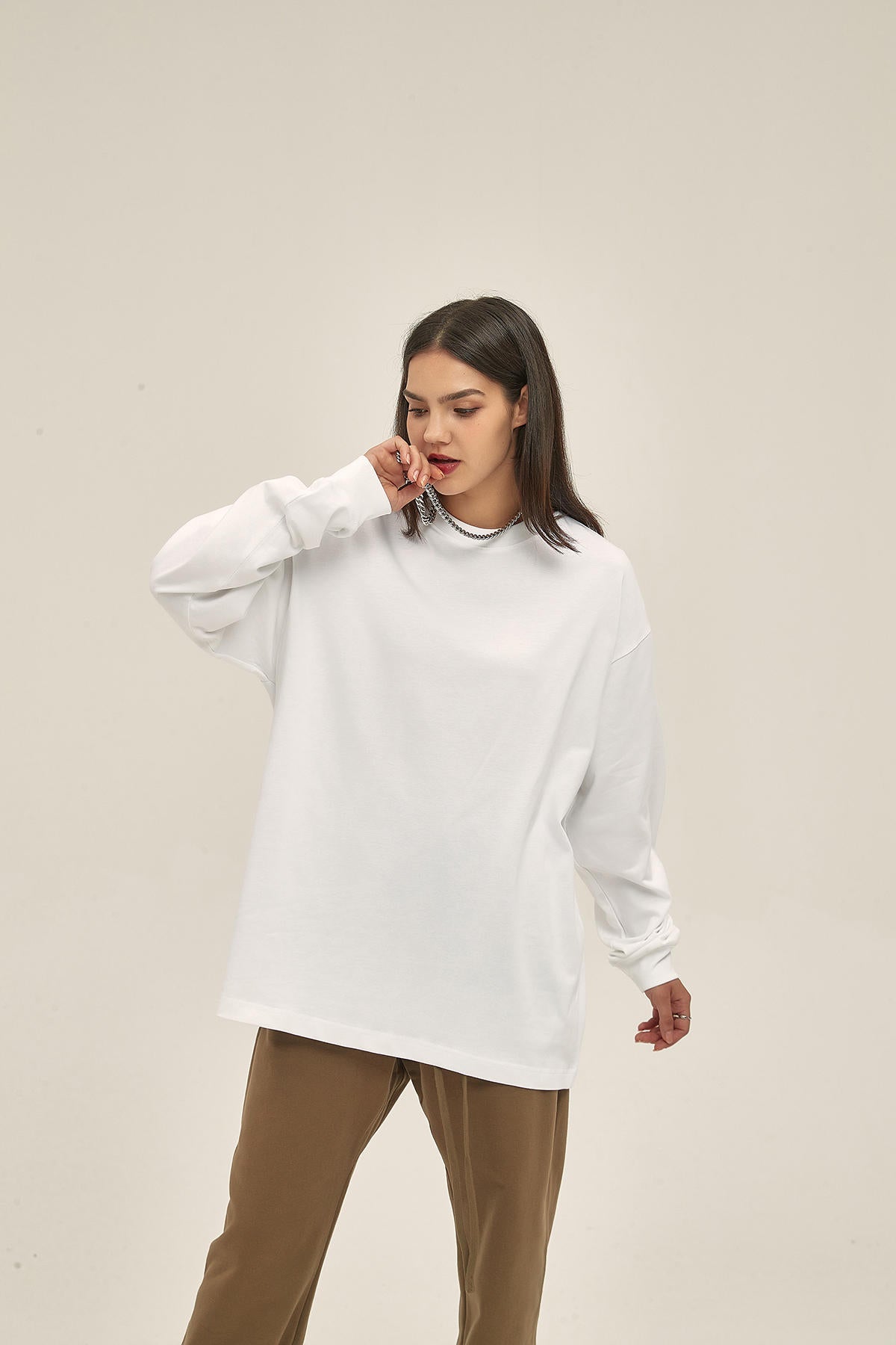 305G Loose Women Long Sleeve T-Shirt