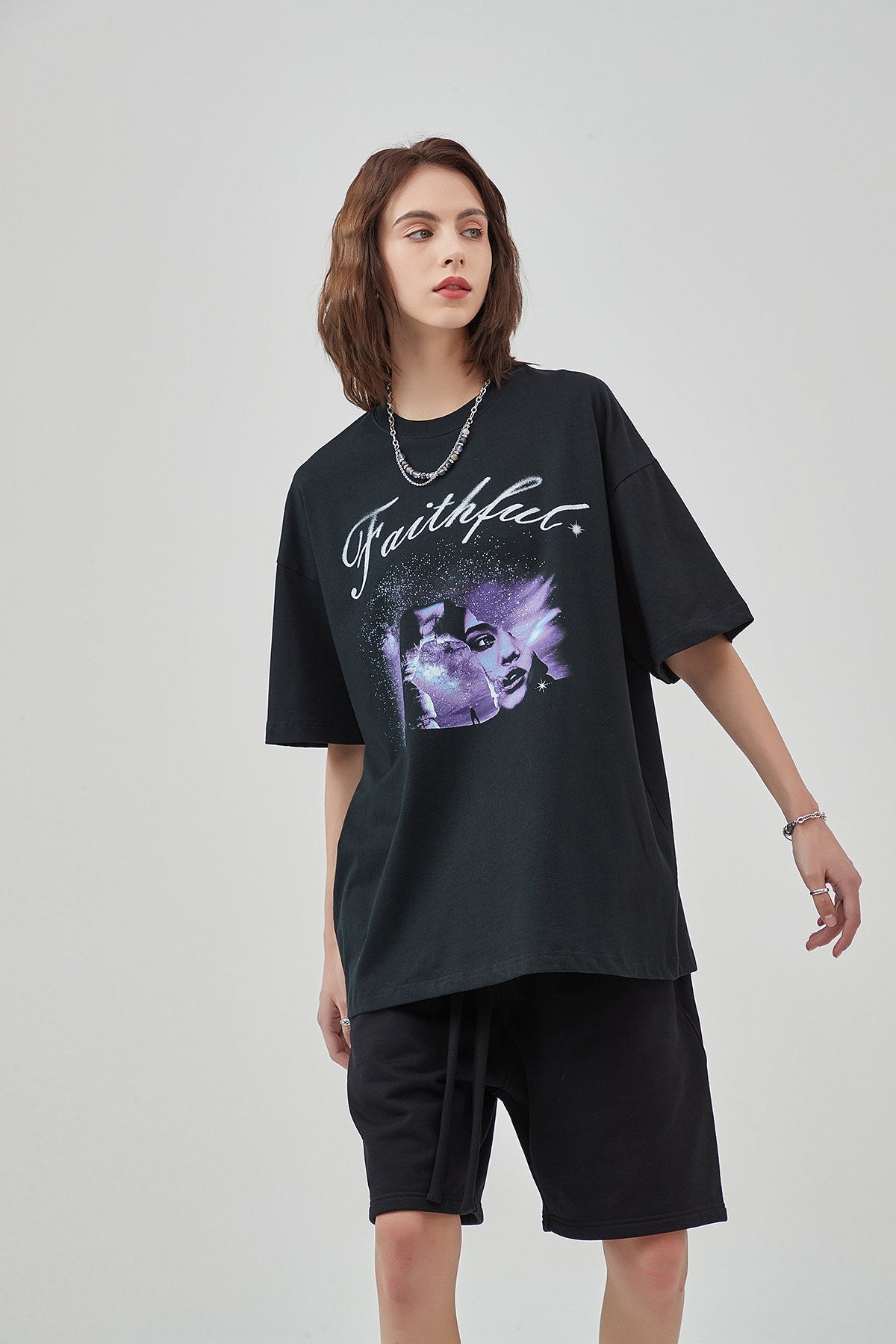 Cotton Print Loose Women T-Shirt