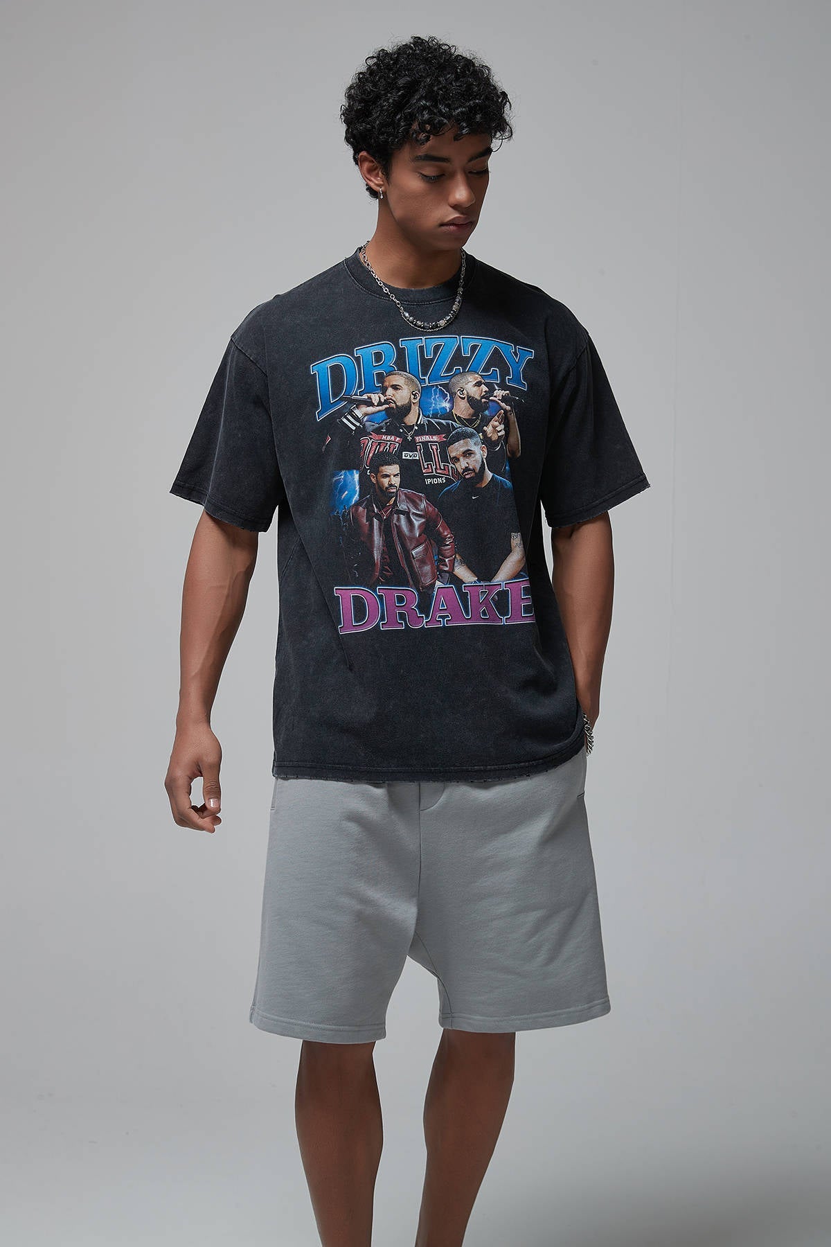 Drake Print Loose Men T-Shirt